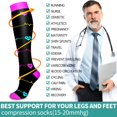 thumbnail image 7 of 4 Pairs Copper Compression Socks for Women & Men Circulation 15-20 mmhg - Better Blood Flow, Swelling, Best Support for Medical, Running, Nursing, 7 of 7