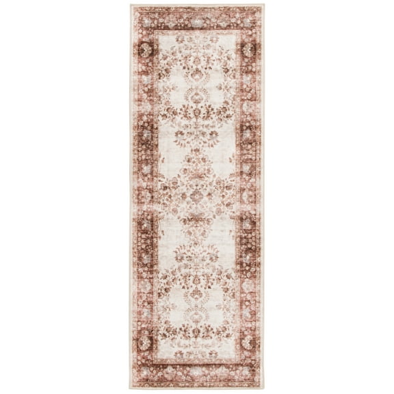 Home Décor Collection 19.7"x58" Washable Brown Persian Faux Fur Indoor Runner Rug