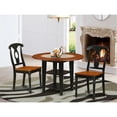 thumbnail image 2 of East West Furniture Sudbury 3-piece Wood Dining Table Set in Black and Cherry, 2 of 6