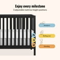 thumbnail image 4 of Dream On Me Synergy MOD 5-in-1 Convertible Crib, Converts from Baby Crib to Toddler Bed, Day Bed, Kids Bed and Full Size Bed, Three Adjustable Mattress Height Positions, Matte Black, 4 of 9