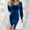 Dark Blue Dresses for Women, variant on SMihono Fashion Women's Velvet Dress Bodycon Long Sleeve Sweetheart Ruched Wrap Split Cocktail Dress Side Slit Solid Evening Party Dresses Dark Blue 6