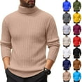 thumbnail image 4 of Men's Turtleneck Pullover Sweater Long Sleeve Slim Fit Ribbed Knit Top, 4 of 4