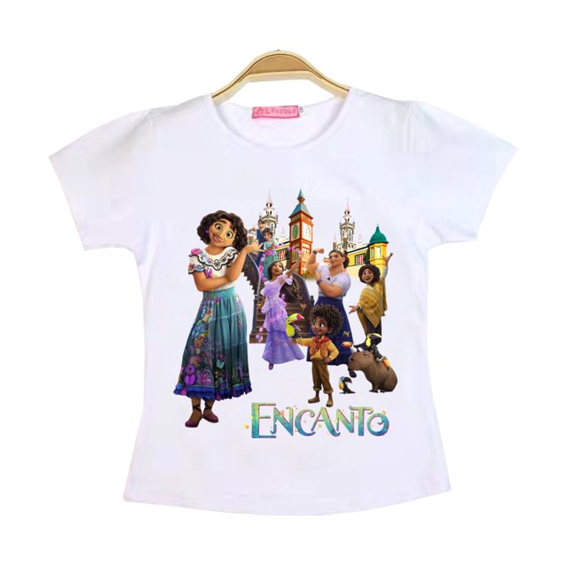 Encanto Mirabel Ropa para niños Camisetas Algodón Disney Camisetas Niños Dibujos animados Kawaii Moda Anime Tops Chica Trajes Camiseta150 (8-9T) Gao Jinjia LED