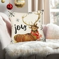 thumbnail image 2 of Christmas Deer Pillow Covers Joy Reindeer I Smell Snow Snowflake Throw Pillow Cover 18x18 Inch Winter Holiday Cushion Case Decoration for Sofa Couch, 2 of 6