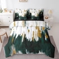 thumbnail image 1 of YST 7-Piece Modern Graffiti Comforter Set, Twin Size, Emerald Green Gradient Brush Strokes, 1 of 4
