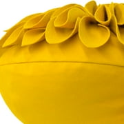 JWH 3D Handmade Aesthetic Decorative Round Sunflower Accent Throw Pillows with Insert Unique Pillow Bohemian Cushions for Bed Sofa 12 inch Yellow