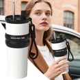 thumbnail image 4 of 24 oz Stainless Steel Tumbler with Lid and Straw Insulated Water Bottle Leak Proof for Hot and Cold Portable Travel Coffee Mug Reusable Coffee Cup White, 4 of 7