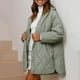 thumbnail image 5 of Chaqueta de algodón con botones y bolsillo a cuadros de diamantes de color liso para mujer, chaqueta informal con capucha de manga larga, abrigo para mujer, 5 of 6