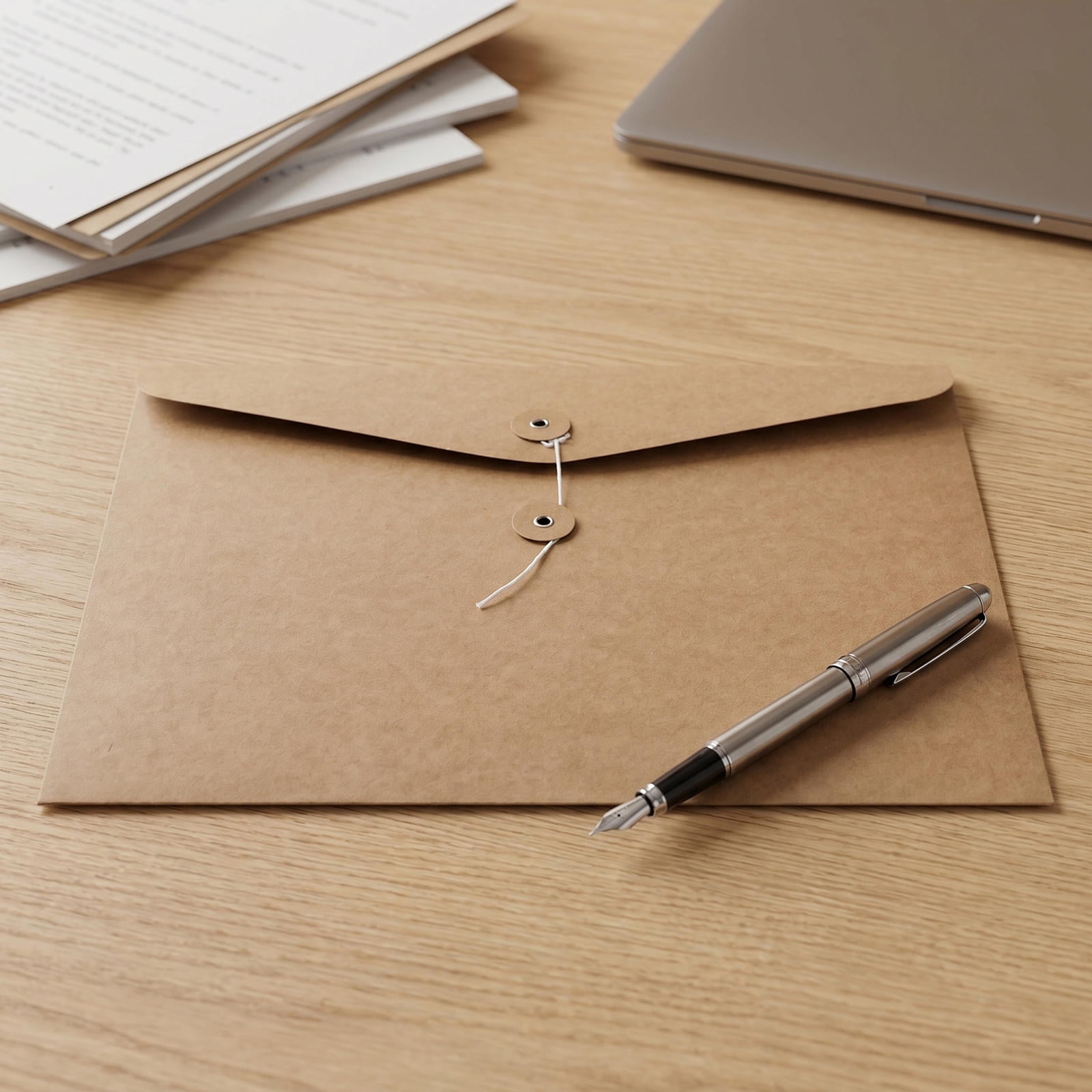 TABLZONE 12Pcs Kraft Paper Document Envelopes with String Tie Closure for Secure Office Storage
