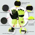 thumbnail image 6 of EvridWear Men Women Waterproof Ski Gloves, 3M Thinsulate Snowboard Winter Gloves ( L, Lime), 6 of 6