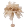 thumbnail image 1 of Ostrich Feather Table Lamp, 30PCS Feathers 3 Color Dimming Cordless USB Rechargeable Touch Control Desk Night Light, Modern Decorative Bedside Lamp Bulb Included For Bedroom Living, 1 of 8