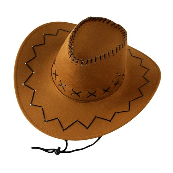 Sombrero Vaquero Infantil Clásico para Niños Y Niñas con Ancha Correa Ajustable Y Tejido Cómodo de Poliéster Incluye Diseño Sólido Y Detalle de Cu Amarillo