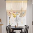 thumbnail image 3 of Yellow Summer Coastal Balloon Curtains for Windows, Bedroom Curtains 54 Inch Length, Modern Ocean Waves Starfish Shell Tie Up Curtains Panels Thermal Insulated Bathroom Curtains Window 42"x54", 3 of 8