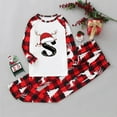 thumbnail image 4 of mgoYE Family Christmas Pajamas Matching Sets Initials 26 Letter Prints Plaid Xmas Pjs Family Soft Loungewear Sets, 4 of 8