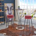 thumbnail image 6 of Duhome Elegant Lifestyle Height 30" Backless Velvet Bar Stools Set of 2 Red, 6 of 8