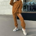 thumbnail image 4 of 2x Womens Tracksuit Casual Outfits Pants Set Pullover Warm Sweatsuit Hoodies for Jogging Yoga Workout Sports Brown XL, 4 of 6