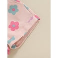 thumbnail image 5 of Kids Little Girls Overalls 6 12 18 24 Months 2T 3T 4T 5T 6T Shorts Floral Print Pocket Front Sleeveless Suspender Jumpsuit with Adjustable Shoulder Strap, 5 of 9