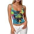 thumbnail image 2 of LVHAOGJOB Débardeur Femme Bretelles Spaghetti Réglables Col Rond avec Soutien-Gorge Intégré Chandail d'Été pour Femme, 2 of 5