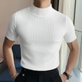 thumbnail image 5 of INCERUN Men's Short Sleeve Turtle Neck Solid Color Shirts Summer Bottoming Tee Tops, 5 of 6