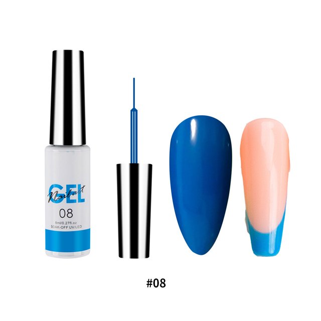 Juego de 12 pegamentos de tirador para pintar uñas, esmalte de uñas en gel, laca de uñas con efecto de dibujo lineal, pegamento de 12 ml, piezas de uñas