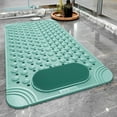thumbnail image 2 of Uanit Bathroom Anti Slip Mat Foot Scrubber Shower Mat with Pumice Feet Scrub Stone Bathtub Mat with Anti-Slip Suction Cups and Drain Holes Non-Slip Bath Mat with a Pumice Stone for Feet Massage, 2 of 9