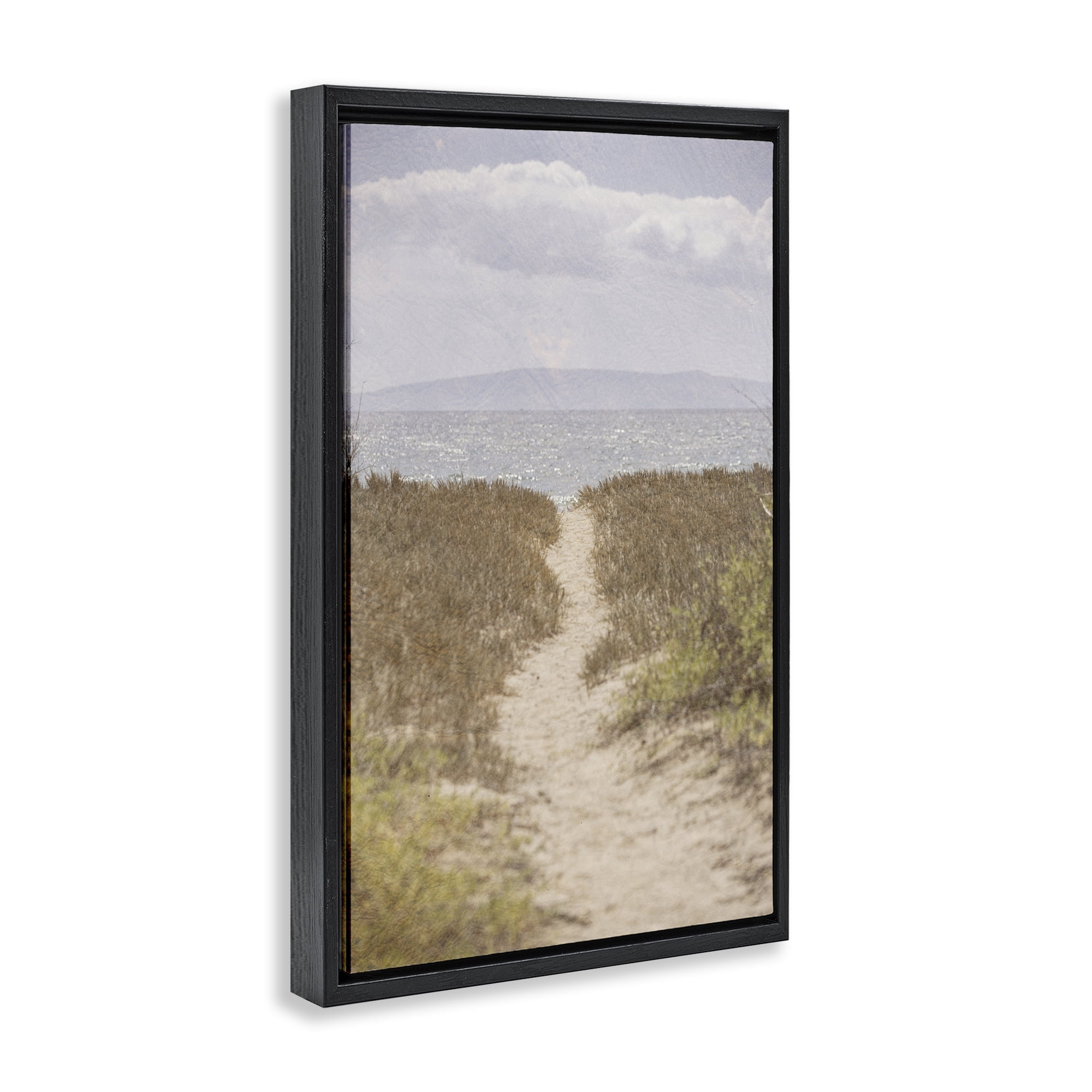 Stupell Industries Path to Misty Ocean Black Framed Floater Canvas Wall Art, design by Aaron Matheson
