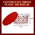 thumbnail image 2 of Red Heart Printed Valentine's Day Plastic Tubs with Lids 8x4.5in for Snack Candies Party Favor Treats Storage Round Jars Home Kitchen Buckets Organizer Containers Gift Set of 3 w/ Riatanach, 2 of 7