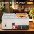 thumbnail image 6 of Yesurprise Commercial Food Warmer 4.7QT*4- Electric Steam Table 1200W Professional Countertop Stainless Steel Buffet Bain Marie 86-185°F Temp Control for Catering and Restaurants, 6 of 7