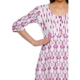thumbnail image 3 of Moomaya Printed Indian Top Long&nbsp;Kurti&nbsp;Dress 3/4 Sleeve Tunic Dresses For Women, 3 of 5