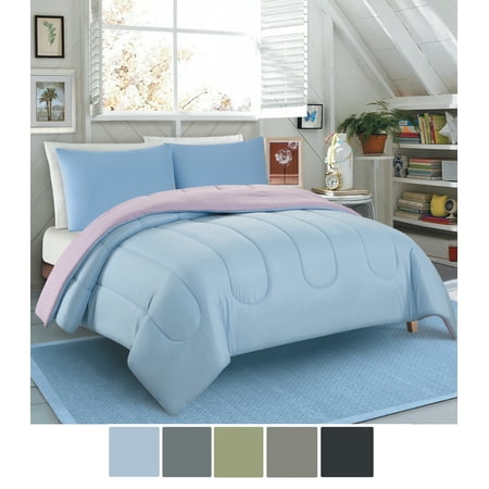 Nc Home Fashions Solid Color Microfiber Reversible Comforter Set