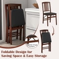 thumbnail image 6 of Gymax Folding Dining Chairs Set of 2 w/Padded Seat Rubber Wood Frame for Dining Room, 6 of 10