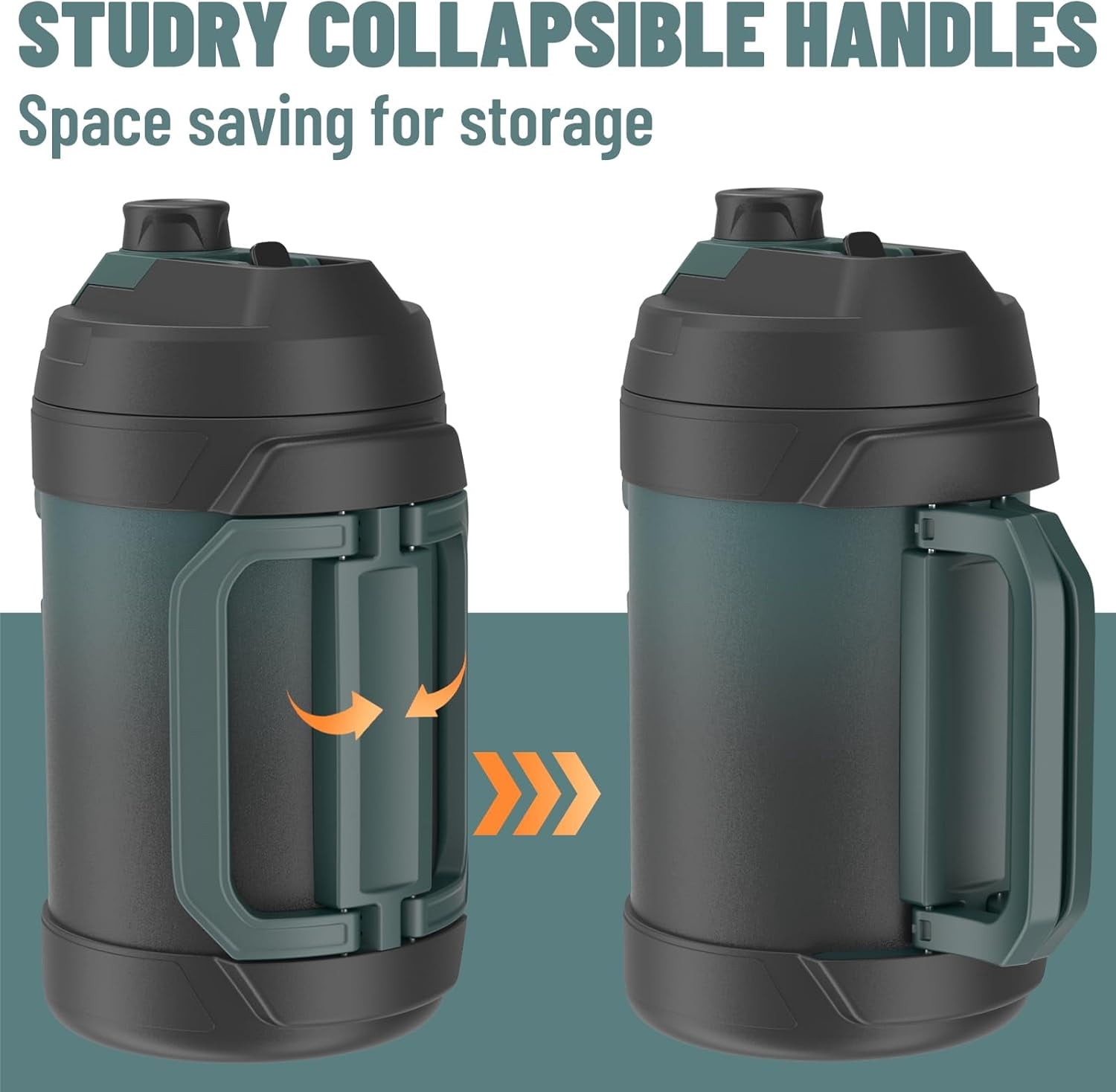 Gallon Water Jug, One Gallon Large Triple Wall Insulated Metal Jug With Straw and Spout, No Sweat 128 oz Stainless Steel Sport Water Bottle Keeps Cold 48 Hours for Outdoors