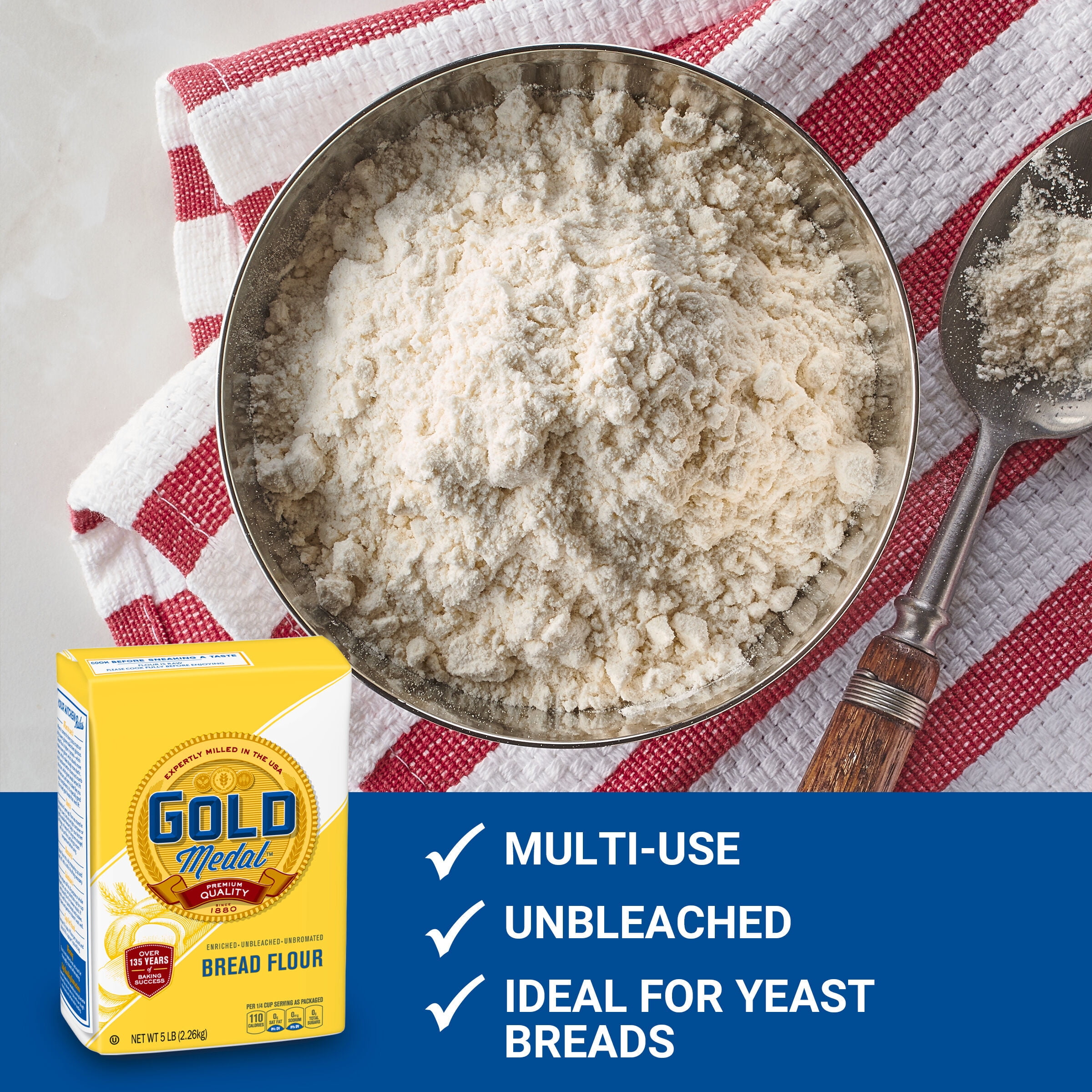 Gold Medal Premium Quality Unbleached Bread Flour, 5 lb. - Walmart.com