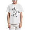 thumbnail image 5 of Xudanell Boys Shirts Summer Round Neck Short Sleeved Shirt with Dinosaur Car Pattern White 3-4 Years, 5 of 5