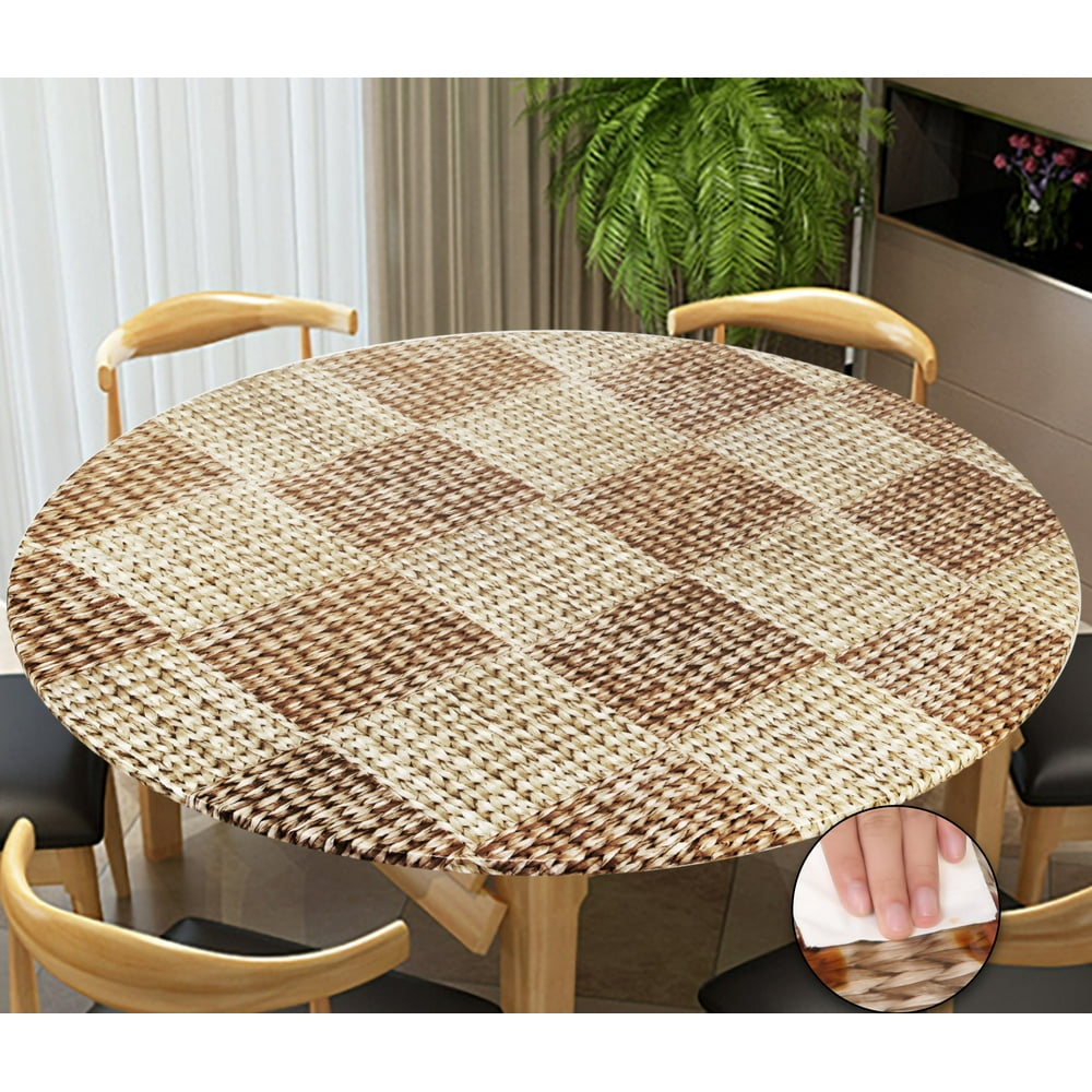 Rally Home Goods Indoor Outdoor Patio Round Fitted Vinyl Tablecloth
