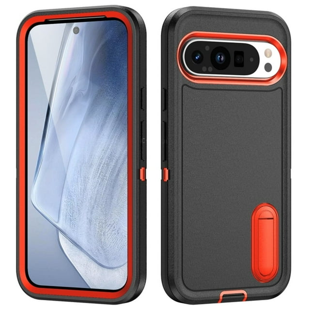 Pour Google Pixel 9 Pro Case, Google Pixel 9 Pro Phone Case avec Béquille Intégrée, Étui Robuste Antichoc/antipoussière/antichute de Qualité Militaire pour Google Pixel 9 Pro