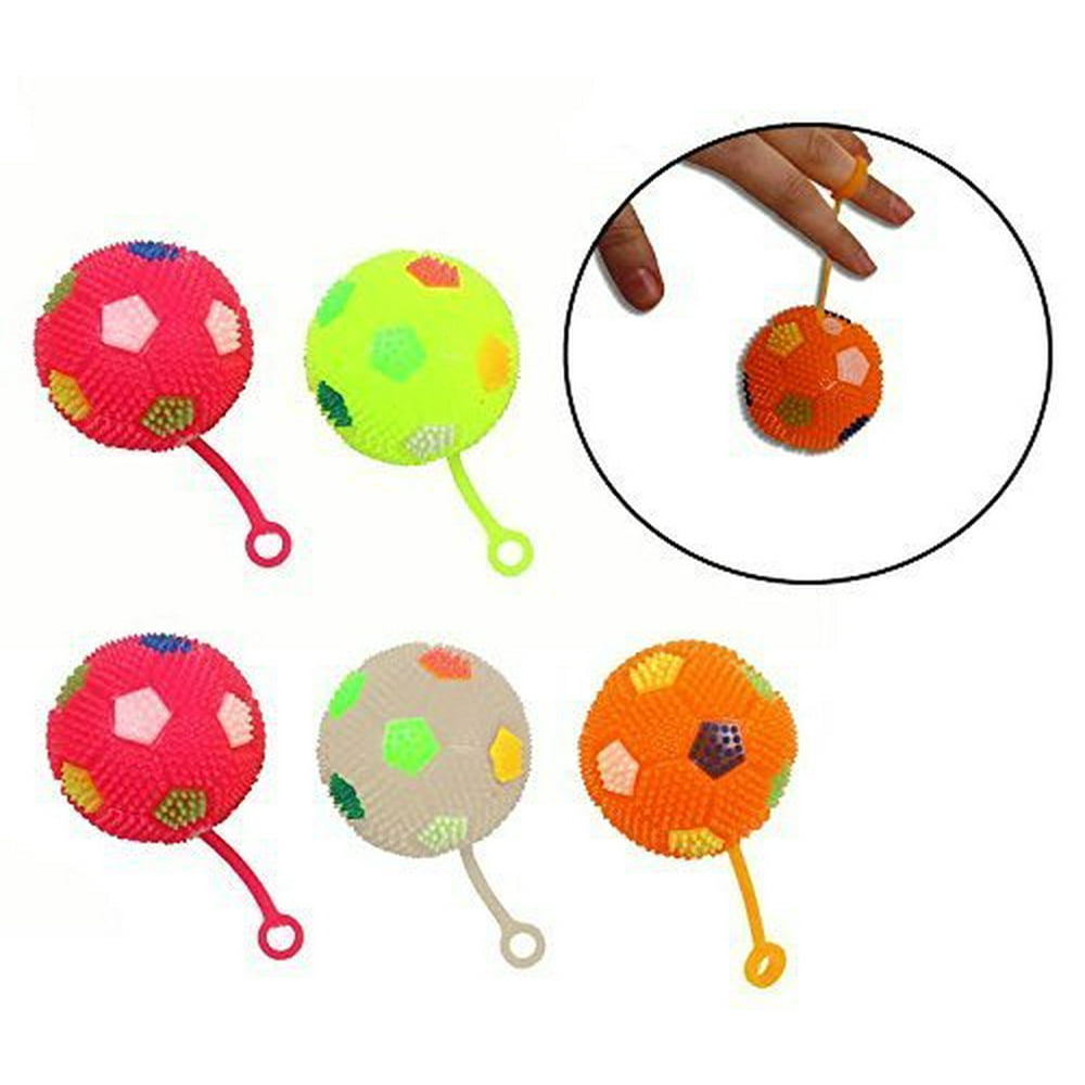 Blinking Lights Bouncing Balls with String and Handle Assorted Bright