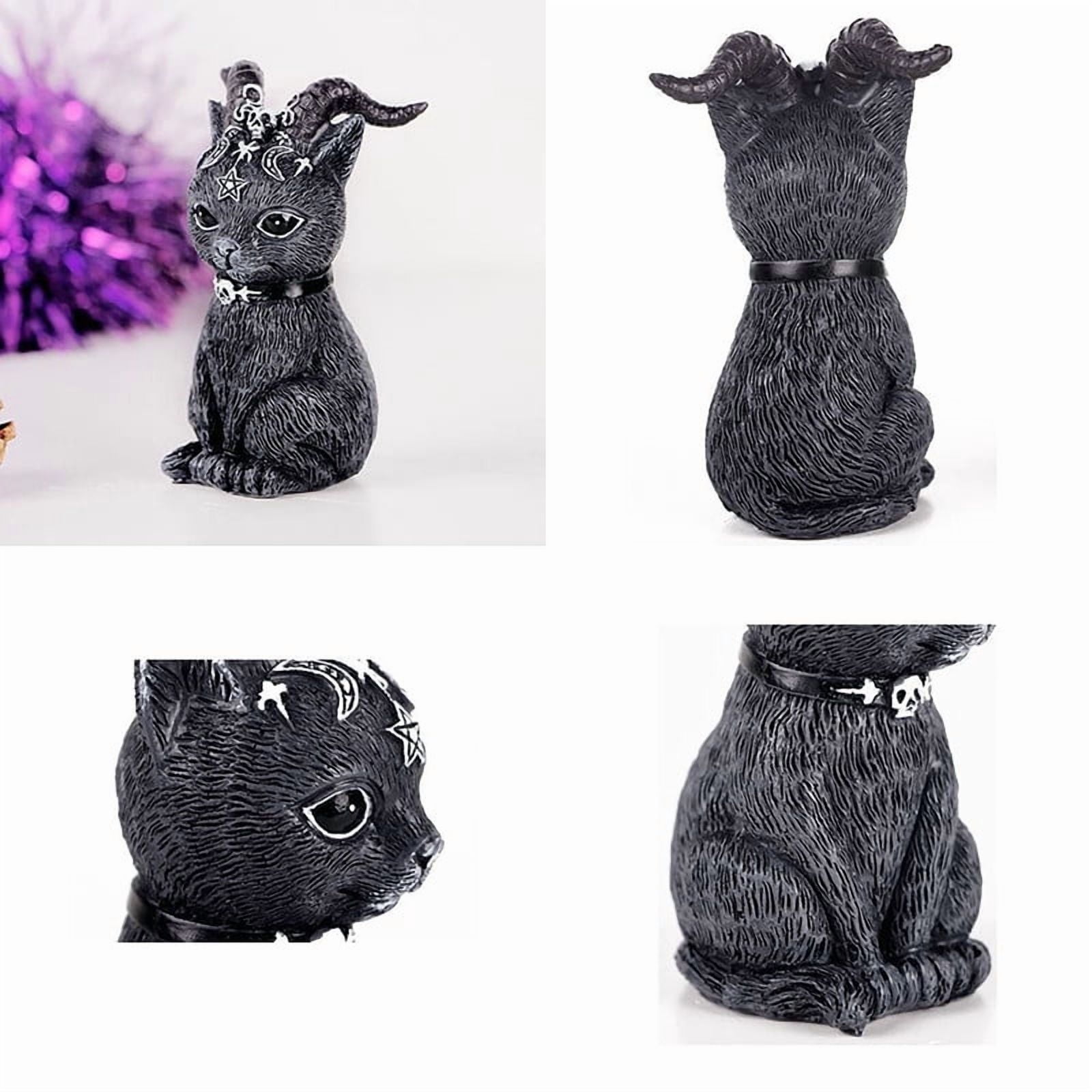 3Pcs Magic Cat Sculpture,Gothic Resin Cat Statue for Home Office Garden Lawn Yard Decoration