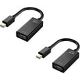 thumbnail image 1 of HUGFEGWE Mini DP to HDMI-Compatible Adapter Connector Converter 4K 2K 1080P for Surface Laptop TV Monitor Projector (Color : 2 pcs DP HDMI 4K Black) CJB91-87136, 1 of 7