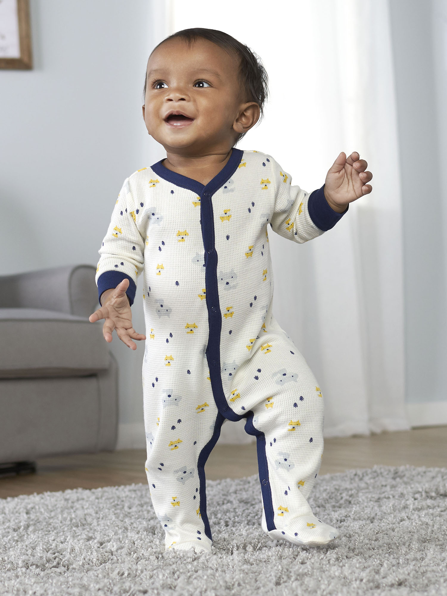 Gerber Baby Boy Thermal Footed Sleep 'N Play Pajamas, 2-Pack - image 5 of 11