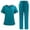 Turquoise, variant on Resivox Turquoise Scrubs Sets for Women Plus Size Nursing Scrubs Petite V-Neck Scrub Tops and Pants Medical Uniforms Scrub Set Scrub Sets Turquoise 2XL