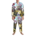 thumbnail image 3 of Zufioo Dreamy Mushroom House Mens Pajamas Set, Mens Long-Sleeved Pajama and Pajama Pants,Pajamas Para Hombres,Men's Sleepwear-Medium, 3 of 7