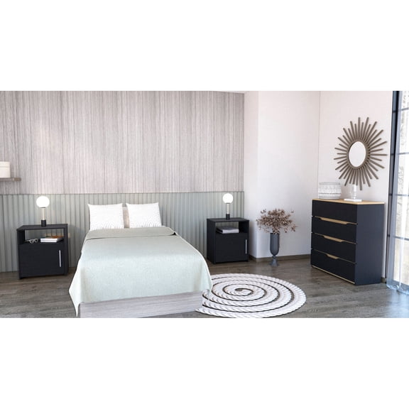 Light Oak Bedroom Set with High-Quality Wood & Interlocking / Sturdy Bedroom Decor