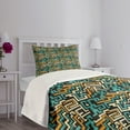 thumbnail image 5 of Ambesonne Geometric Quilted Bedspread Set 2 Pcs, Surreal Future Lines, Twin Size, Pale Yellow Turquoise, 5 of 6