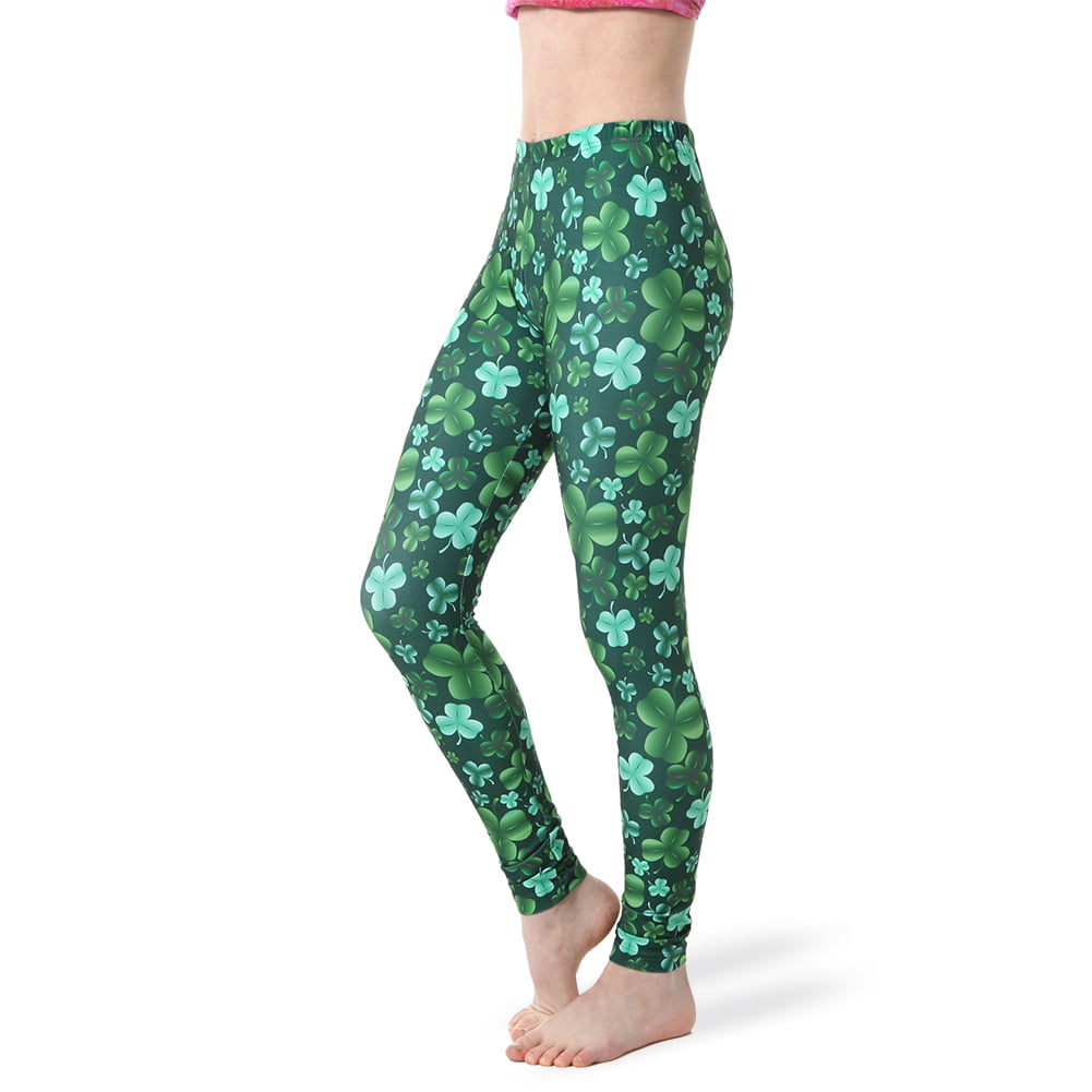Patrick Day Clover 3/4 High Waist Yoga Pants Sport Gym Leggings Workout Printed Leggings for Women St