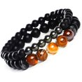 thumbnail image 1 of Pulseras de Ágata de 2 Piezas, Dos Cuentas Energéticas de Piedra Natural, Conjunto de Pulseras con Cuentas de Piedra, Pulsera Elástica, Regalo de Cumpleaños Unisex, 1 of 5