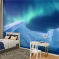 thumbnail image 2 of Peel and Stick Wallpaper islands Norway Green above mountains Night sky Night winter landscape Modern Art Wall Mural Decor Self Adhesive and Removable 100in x 144in, 2 of 8