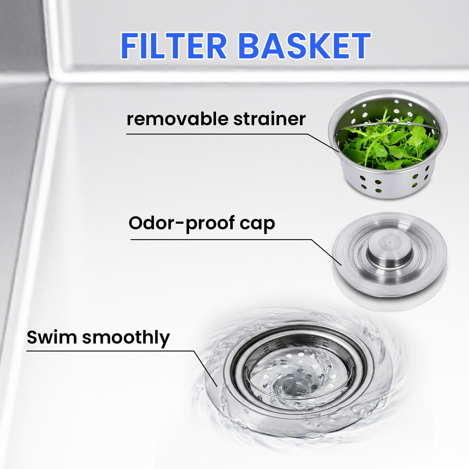 Free Standing Sink, Commercial Sink, Freestanding Utility Sink with Hot & Cold Water Pipes and pull-out Faucet, Stainless Steel Indoor and Outdoor Sink for Backyard Cleaning Station