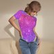 thumbnail image 3 of Fotbe Pink Purple Glitter Body de Mujer con Cuello Redondo y Mangas Cortas, Sin Mangas Ajustado, Suave, Cómodo y Básico-Small, 3 of 7