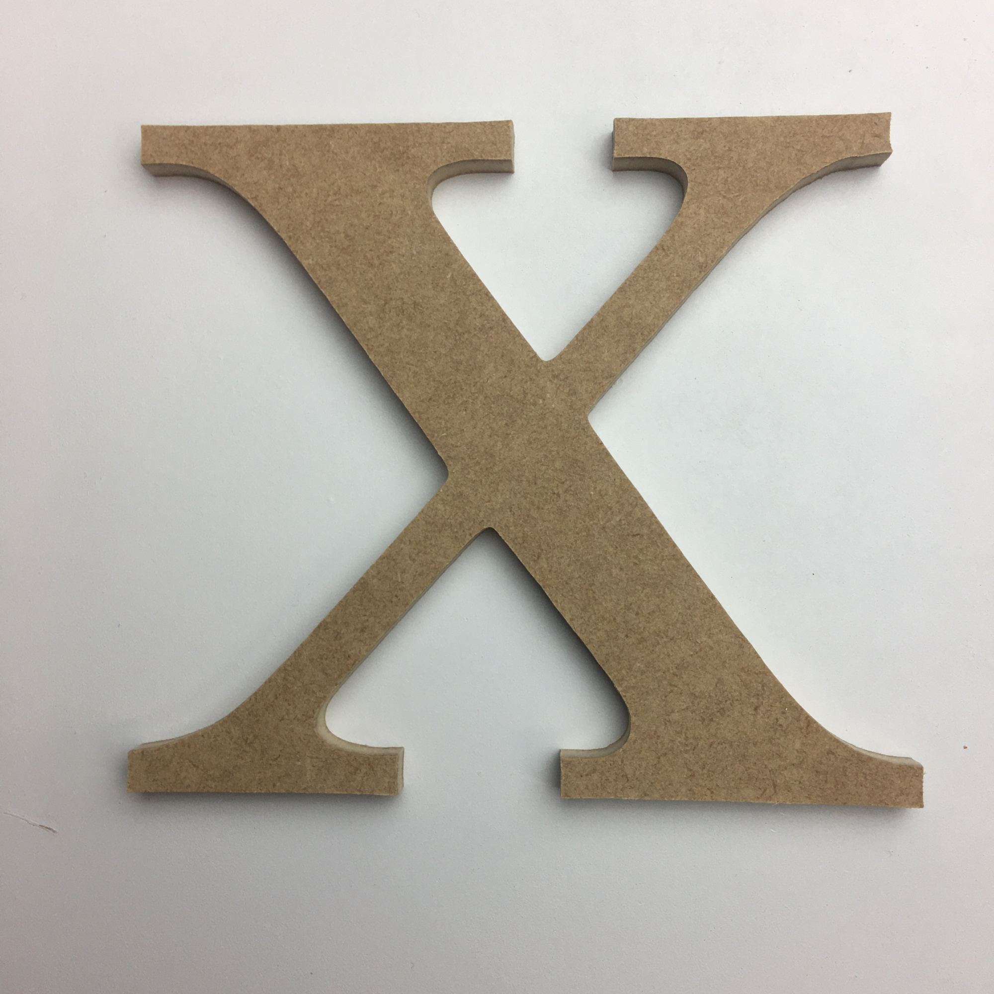 Wood Craft Letter 4" Tall X, Unfinished Wooden Wall Letter, Times Font, BuildACross